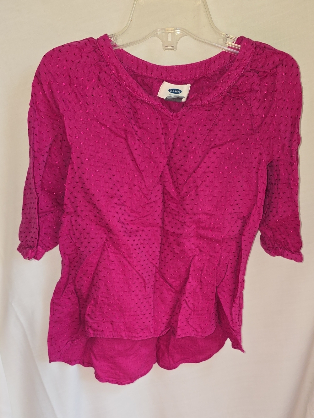 Old Navy Bright Fuchsia Peasant Blouse